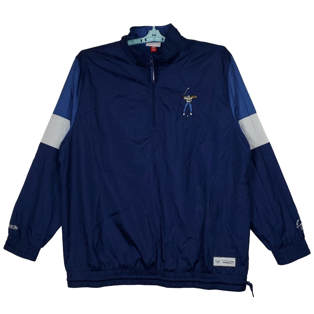 Eastside Golf Mitchell & Ness XLarge Windbreaker Jacket Embroidery Logo Navy NWT